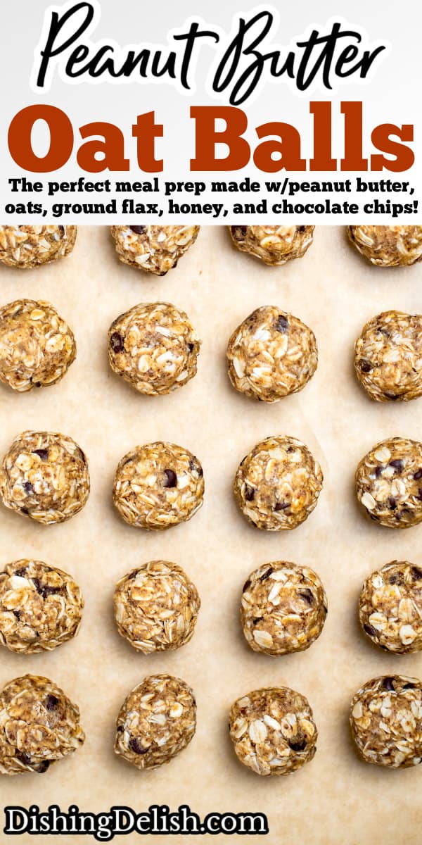 Peanut Butter Oat Balls • Dishing Delish