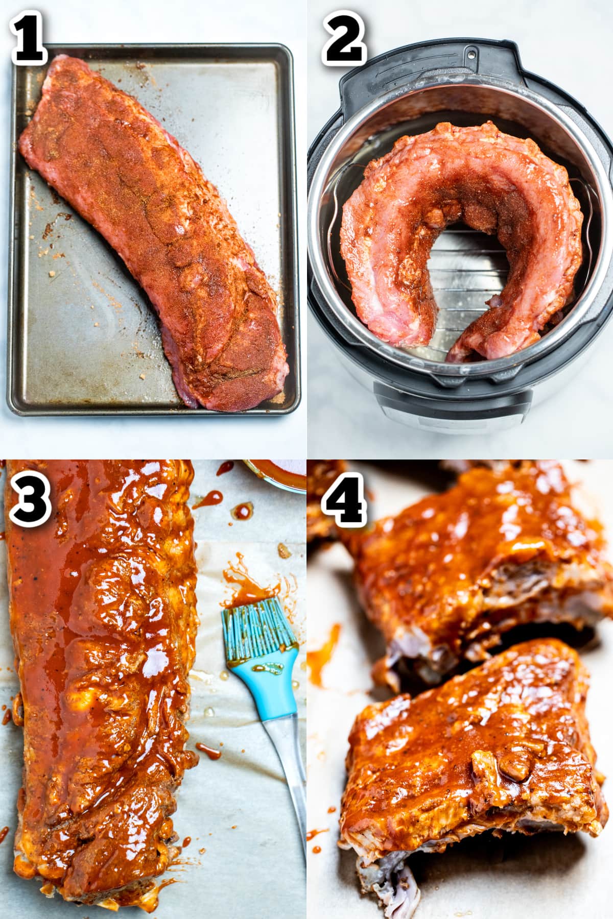 Step by step photos for how to make instant pot pork ribs.