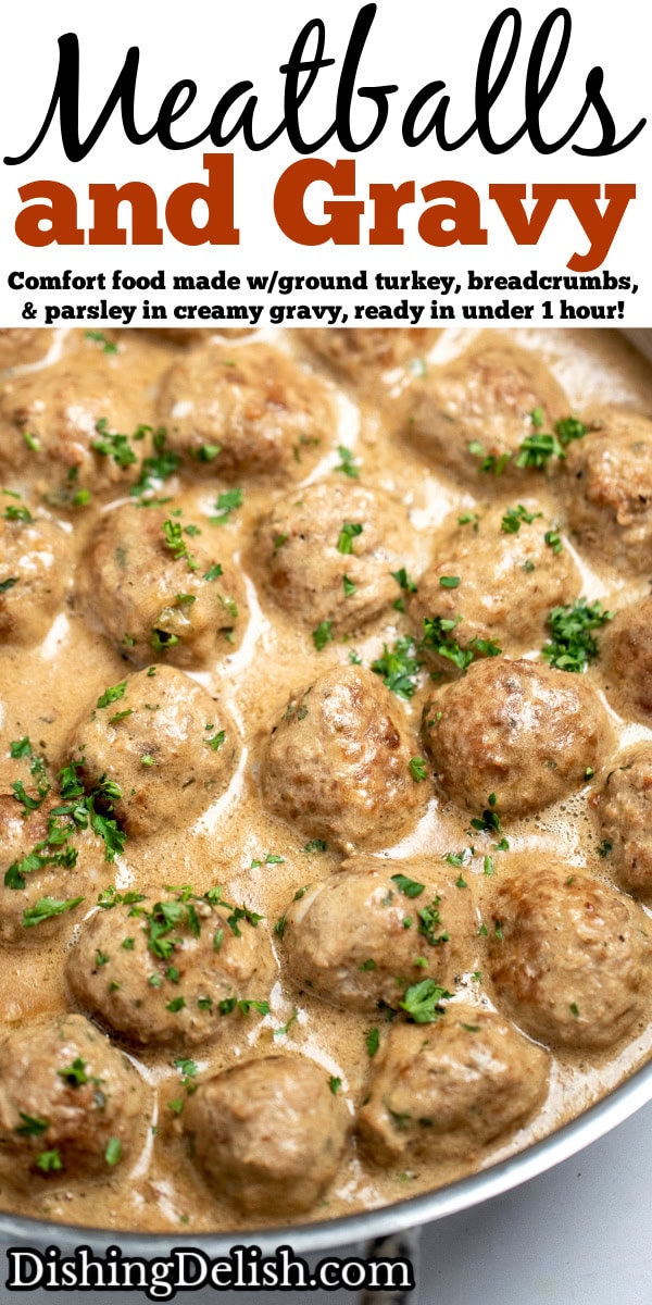 Meatballs and Gravy • Dishing Delish